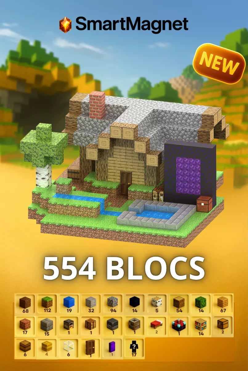Minecraft-Magnetblöcke + kostenlose Figuren